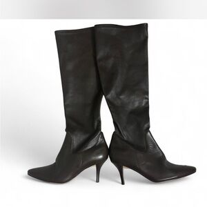 Elegant Brown Leather Knee-High Boots